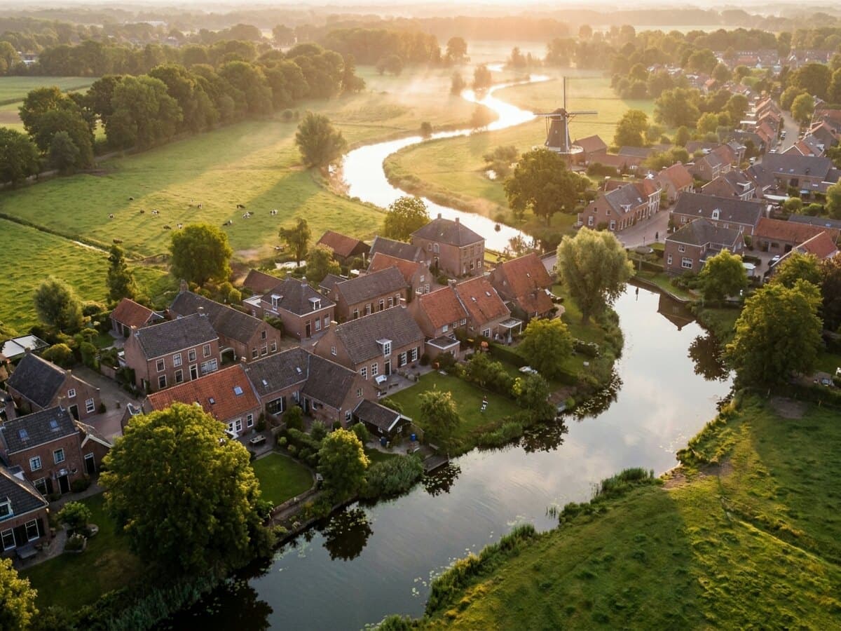 De Dommelvallei: dorpen en daken langs de rivier de Dommel